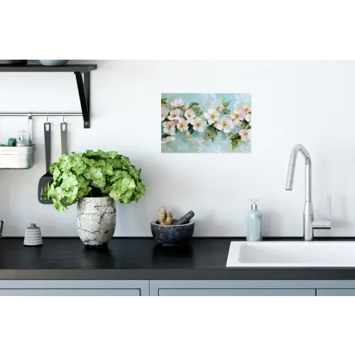 Bloesem - Bladeren - Lichtblauw Muursticker klein -keuken