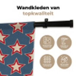 Ster - Klassiek - Blauw Wandkleed katoen klein 269 -sfeer2