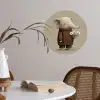 Olifant - Witte bloemen - Kindvriendelijk Wandcirkel behangsticker klein -sfeer3