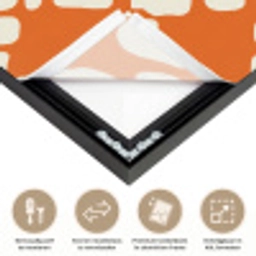Oranje - Ruitpatroon - Wit Textielframe zwart klein 947 -USP_closeupNL