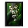 Bloemen - Wit - Bladeren - Lelietjes fotolijst zwart zonder passe partout klein -3d