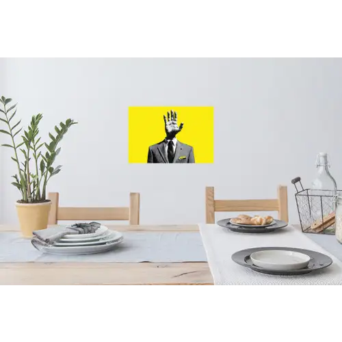 Pak - Hand - Geel Muursticker klein -eettafel
