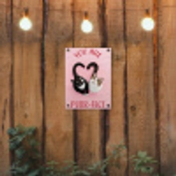 Kat - Hart - Tekst - Valentijn tuinposter los doek klein -sfeer1