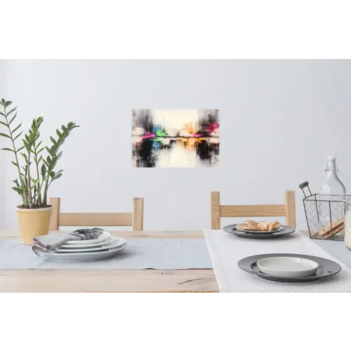 Abstract - Kleurexplosie - Landschap Muursticker klein -eettafel