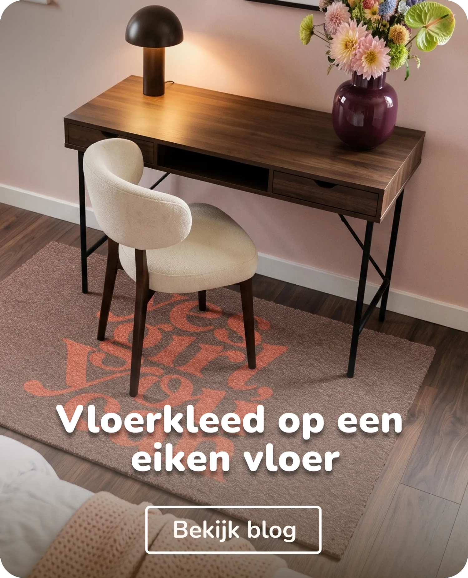 vloerkleed op eiken vloer