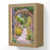 Doorkijk - Bloemen - Pad - Natuur Light Box met kabel (Wandlamp) klein -3d