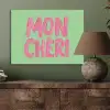 Mon cheri - Groen - Roze PET vilt klein -sfeer2