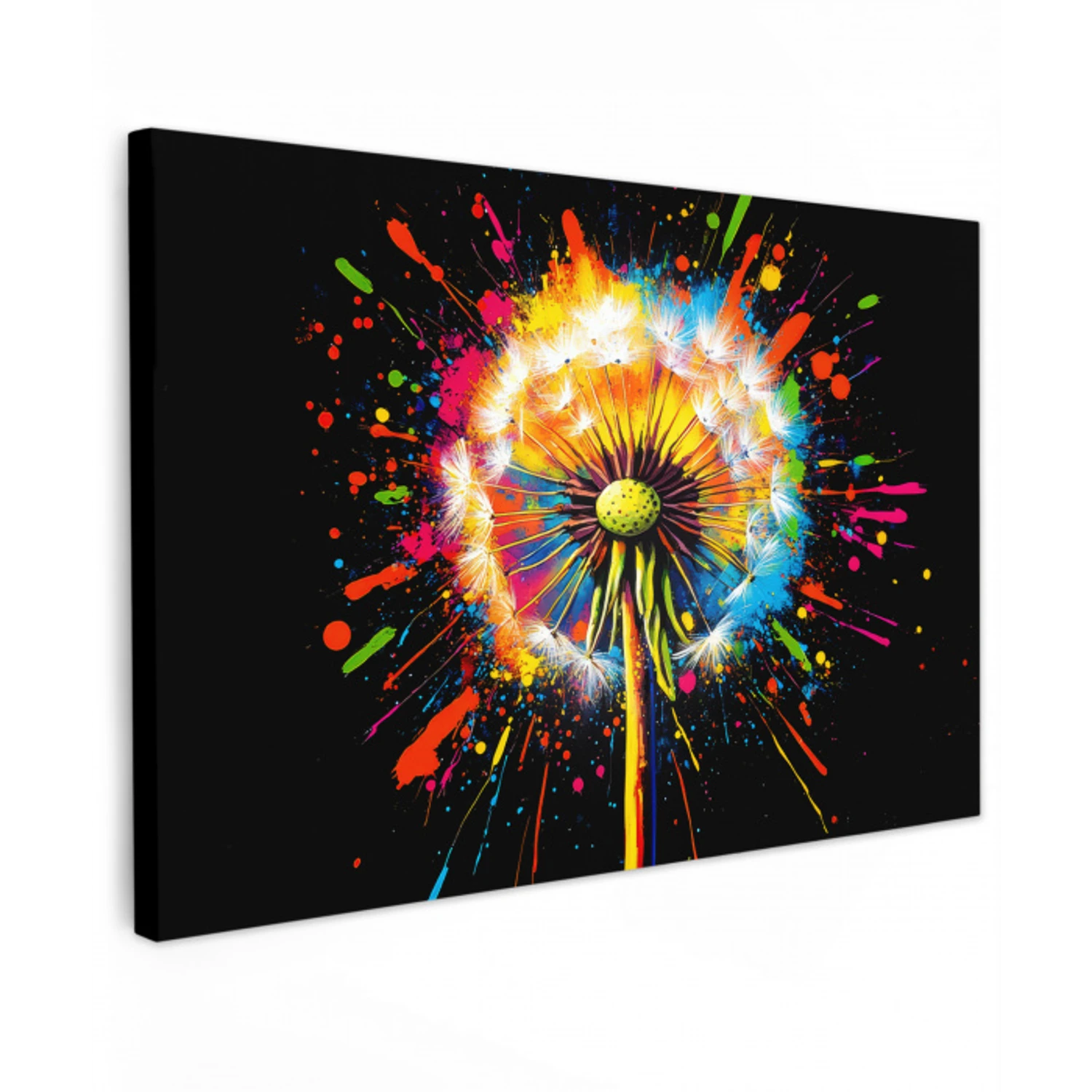 Paardenbloem - Graffiti - Kleurrijk - Bloemen - Natuur canvas 2cm klein -z3d