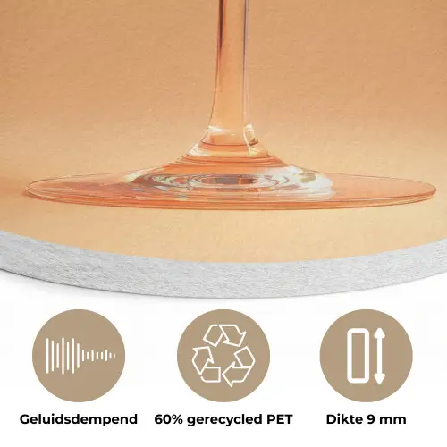 Drank - Oranje - Glitter - Disco Akoestische PET Vilt - Rond klein -closeup_NL