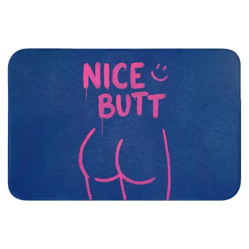 Brutaal - Grappig - Blauw Badmat klein -3d