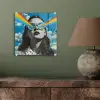 Vrouw - Bril - Regenboog - Wolken plexiglas 5mm klein -sfeer3