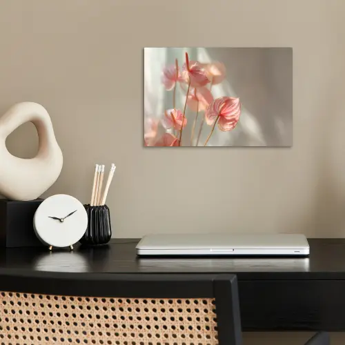 Bloemen - Stelen - Roze - Schaduw poster papier klein -sfeer1