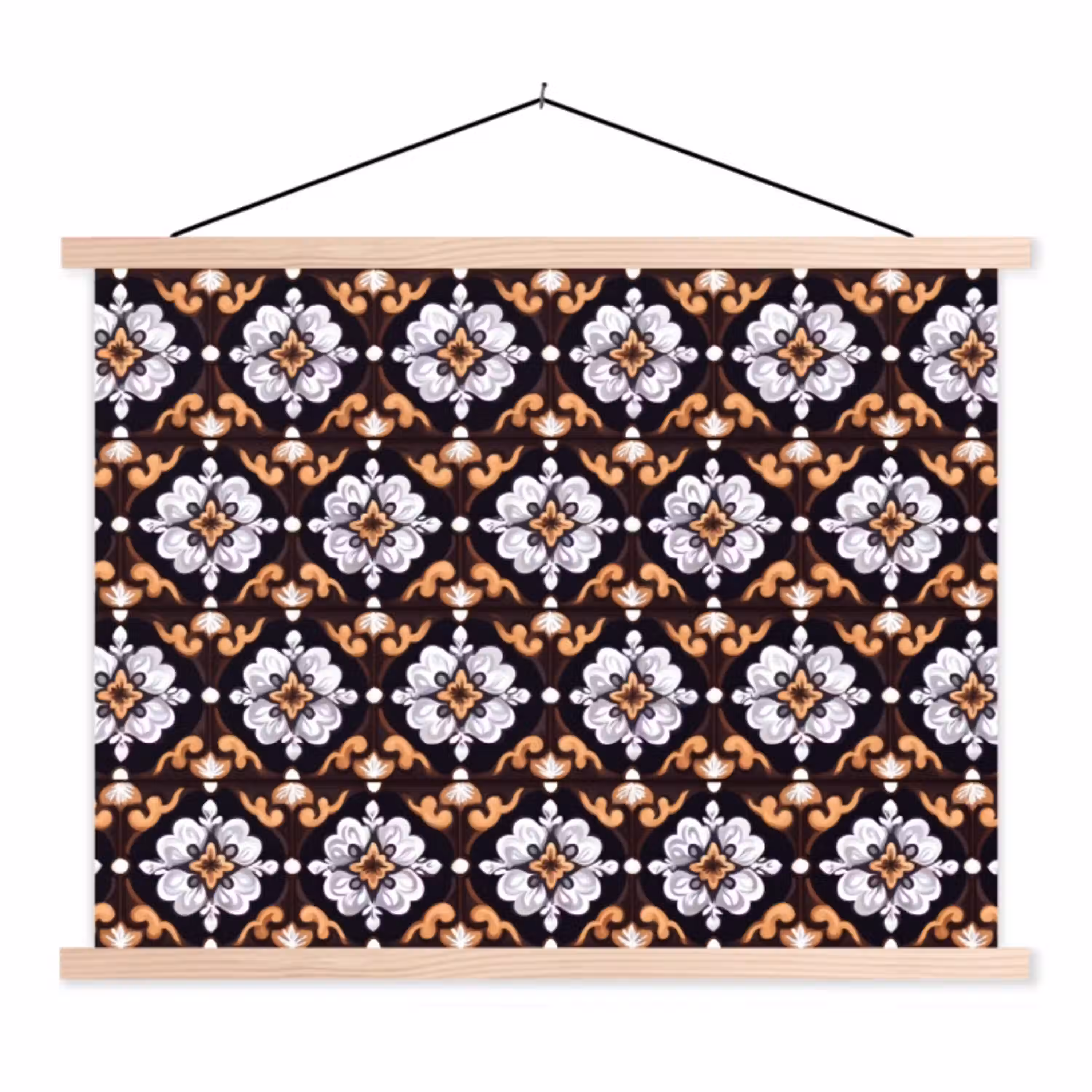 traditioneel - Element - Kleurrijk textielposter latten blank klein 122 -3d