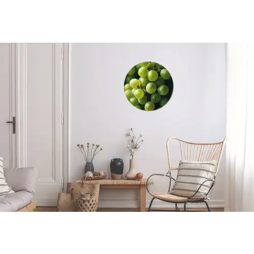 Druiven - Tros - Groen Wandcirkel aluminium klein -woonkamer