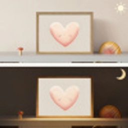 Hart - Gezicht - Roze Light Box met batterij (Wandlamp kind) middel -sfeer3_kind