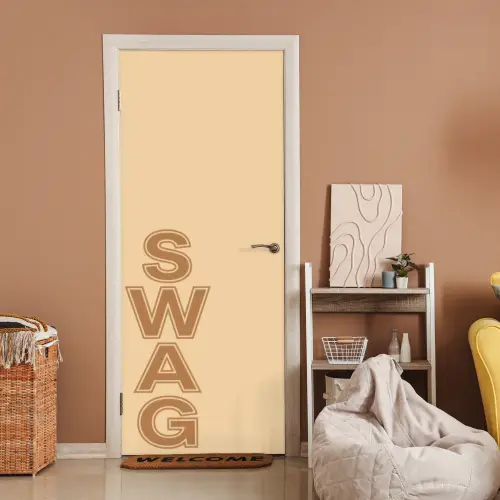 Swag - Bruin - Beige deurposter klein -sfeer1