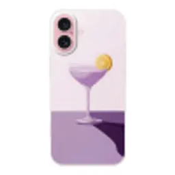 Cocktail - Paars - Minimalistisch - Citroen Apple iPhone 16 klein -3d