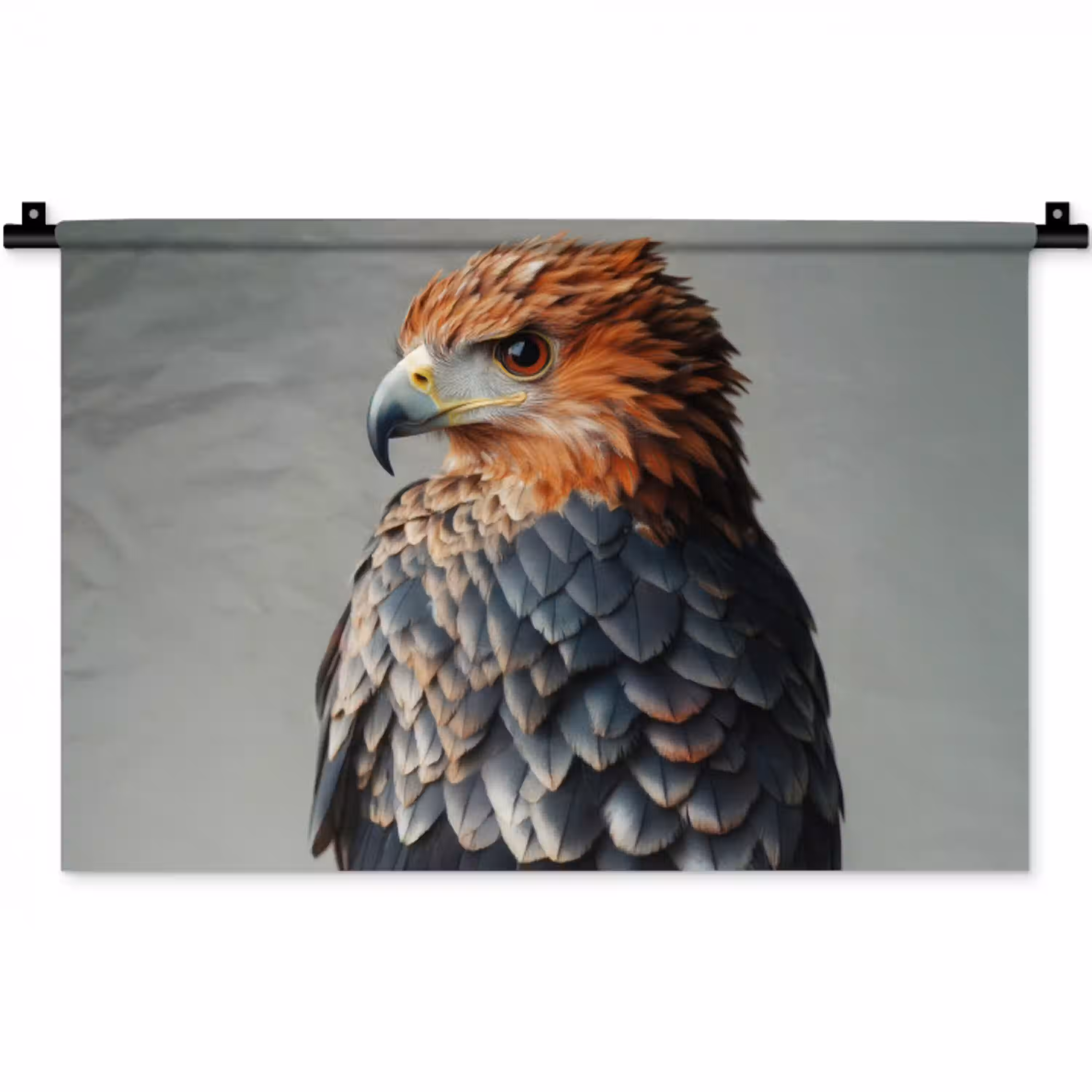 Vogel - Realistisch - Veren - Bruin Wandkleed katoen klein -zz3d