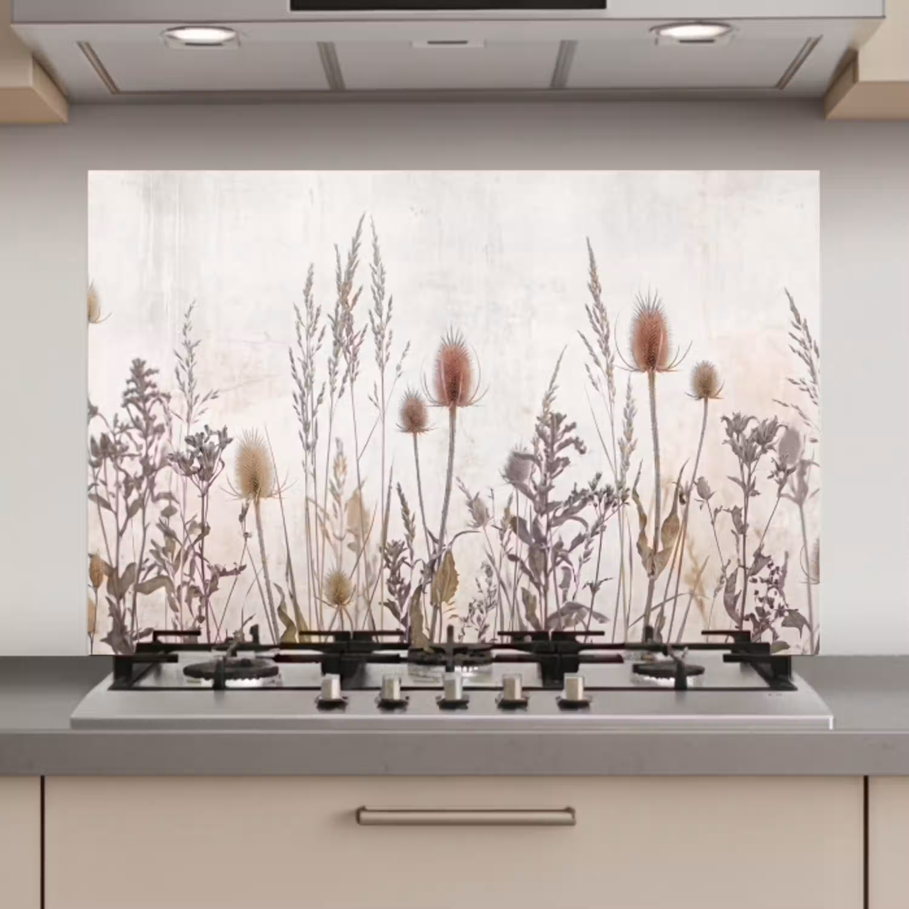 Weidebloemen - Design - Sepia keuken achterwand spatscherm klein -3d_website