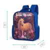 Paard - Bloemen - Paars - Vlinder Kinderrugzak - Blauw middel -productfoto_formaten