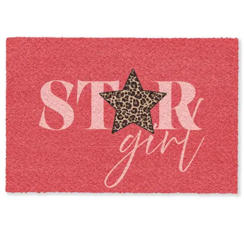 Star girl - Rood - Panter - Ster Deurmat klein -zkaufland3d