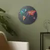Wereldkaart - Edelstenen - Regenboog - Ruw Akoestische PET Vilt - Rond klein -sfeer2