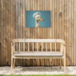 Eend - Koksmuts - Cute - Vogel Tuinposter op houten frame 2 cm dik klein -sfeer4