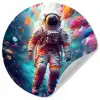 Neon - Meteoriet - Neon - Astronaut Wandcirkel behangsticker klein -3d