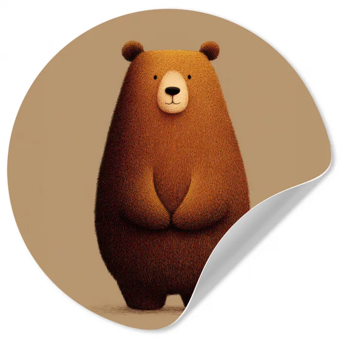 Beer - Minimalistisch - Bruin Wandcirkel behangsticker klein -3d