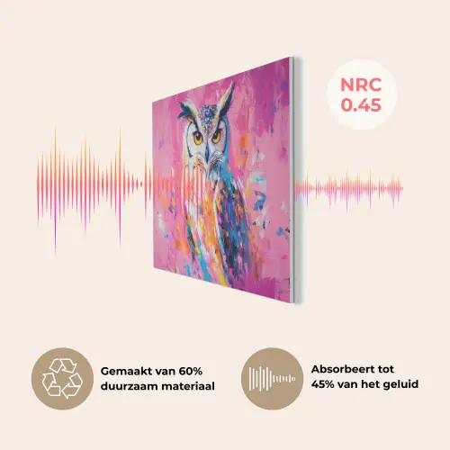 Uil - Roze - Blauw - Verf - Abstract PET vilt klein -USP_NL