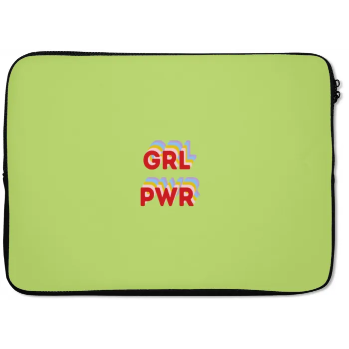 Grl pwr - Groen - Rood - 3D laptophoes neopreen klein -zkaufland3dotto
