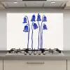 Bloemen - Blauw - Lijnen - Bloemblaadjes keuken achterwand spatscherm klein -3d_website