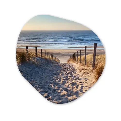 Strand - Zee - Nederland - Duinen - Zon Wandcirkel Organisch Forex 3mm klein -3d