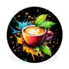 Koffie - Graffiti - Drinken - Abstract Wandcirkel aluminium klein -3d