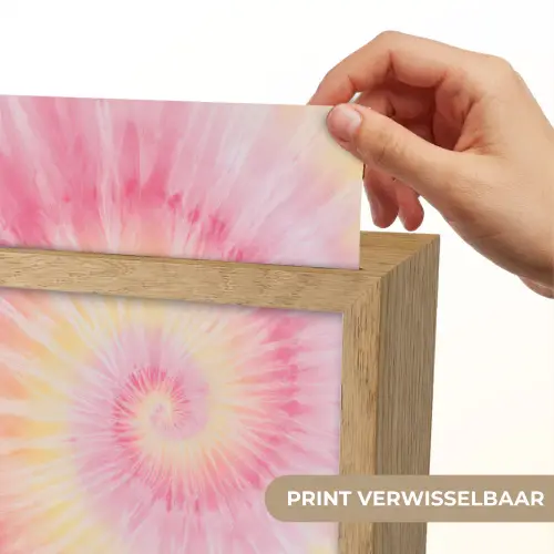 Patroon - Tie Dye - Pasteltinten - Roze Light Box met kabel (Kinderlampje) klein -USP_websiteprintNL
