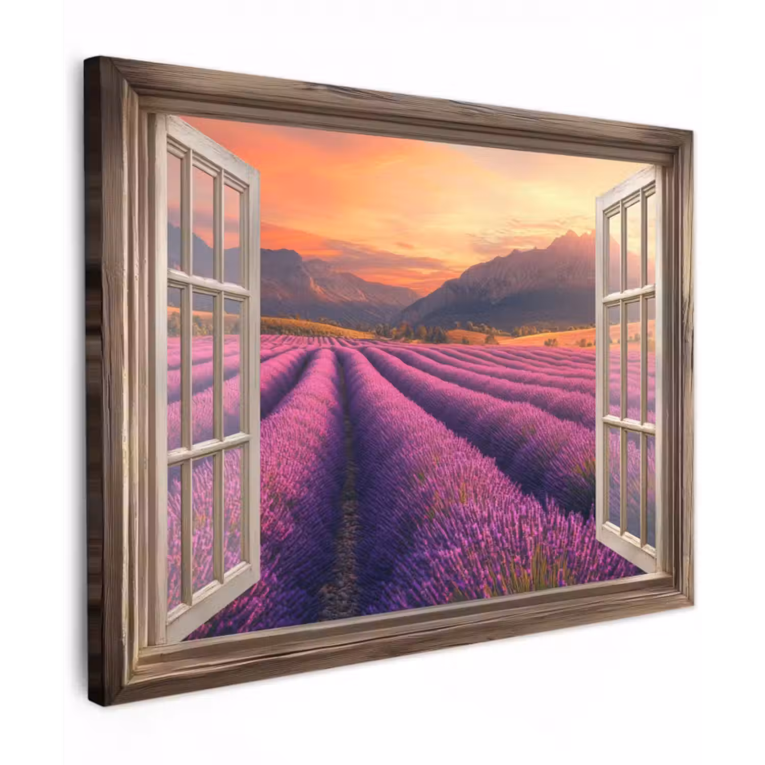 Leinwandbild - Durchsichtig - Lavendel - Landschaft - Blumen - Lila