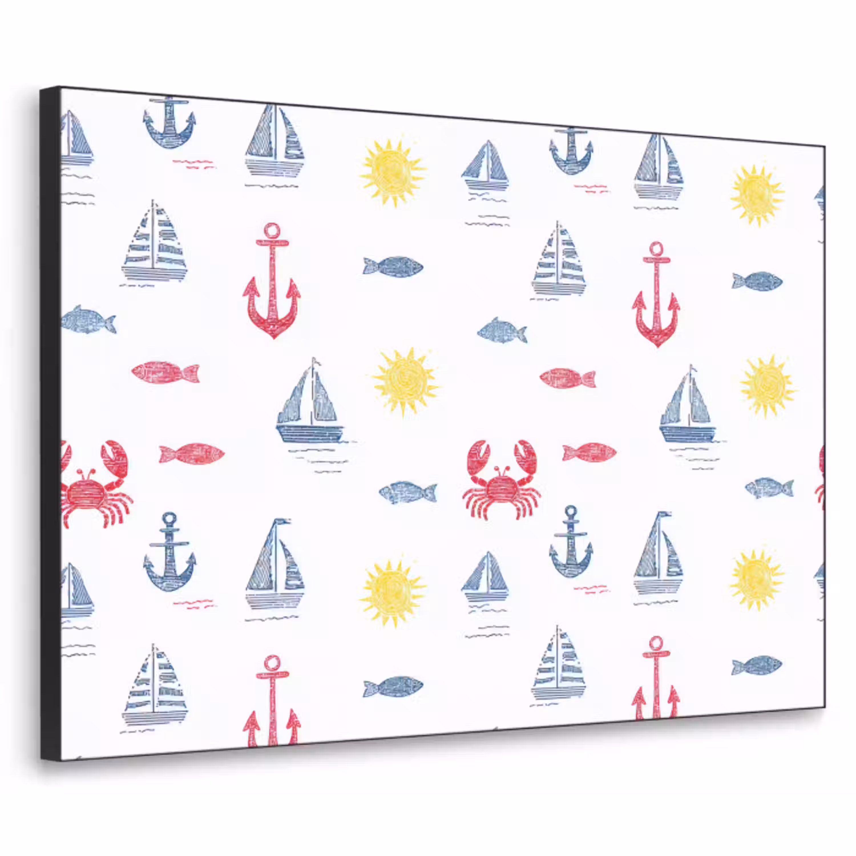 Nautisch - Illustraties - Kleurrijk Textielframe zwart klein 947 -3d