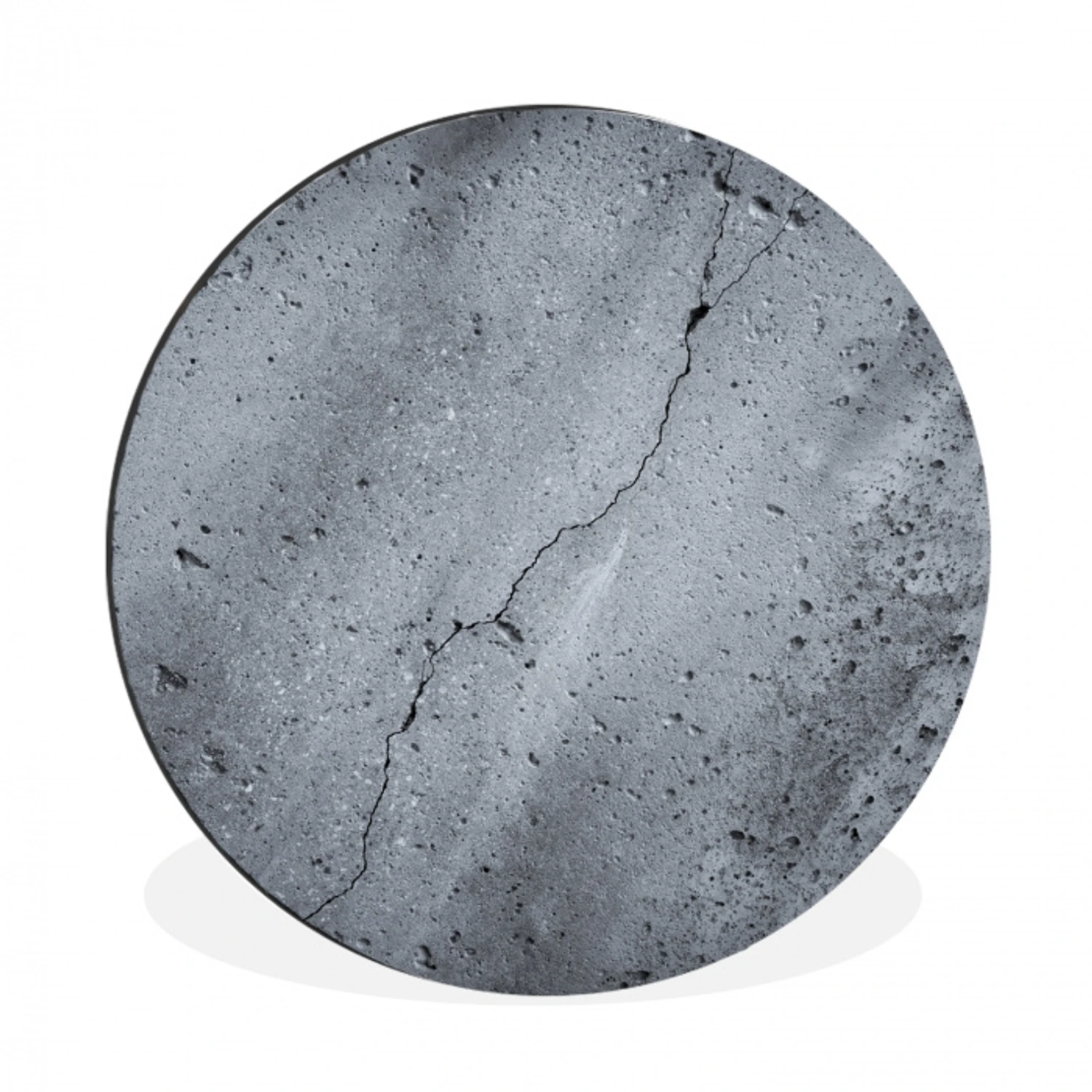 Beton - Grijs - Scheur Wandcirkel aluminium klein -3d