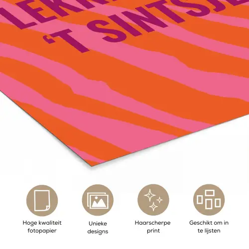 Quote - Zomer - Roze poster papier klein -closeup_NL