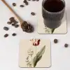 Tulp - Minimalistisch - Beige onderzetter kurk middel -sfeer2