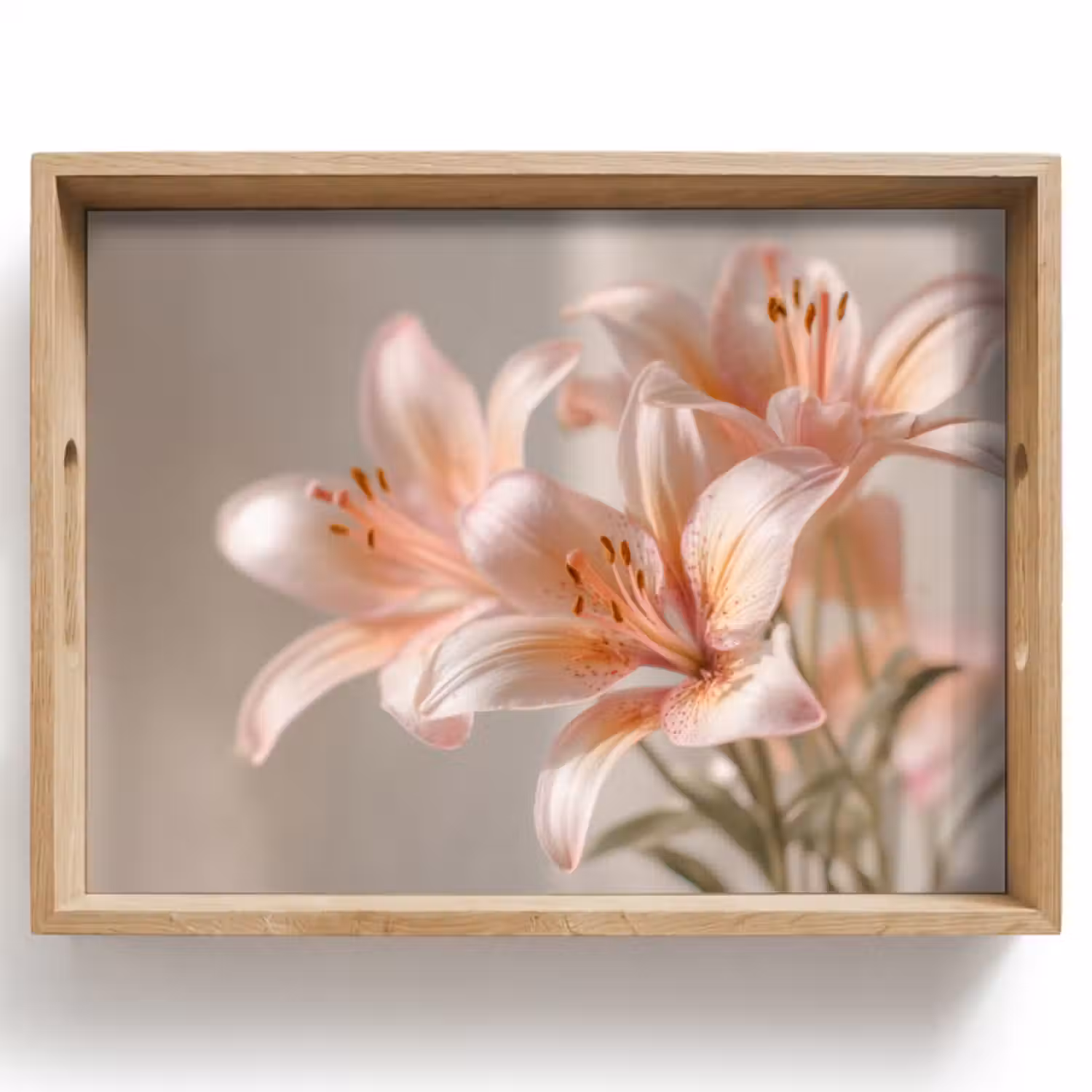 Dienblad - Lelies - Meeldraden - Roze - Wazig