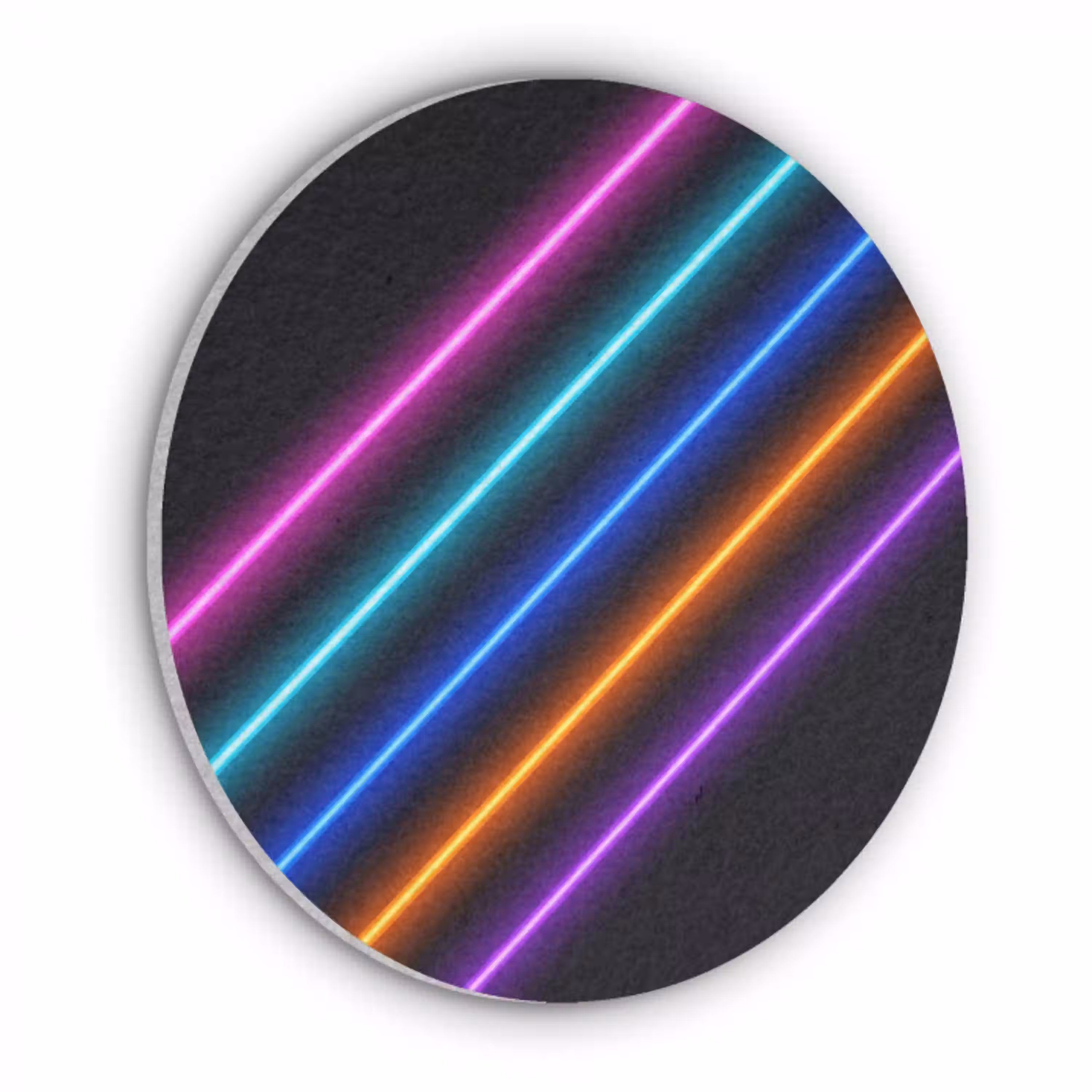 Esthetiek - Retro - Neon Akoestische PET Vilt - Rond klein -3d