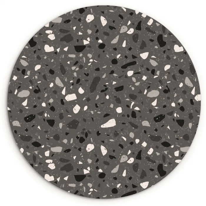 Terrazzo -  Patroon - Grijs Wandcirkel plexiglas klein 852 -3d