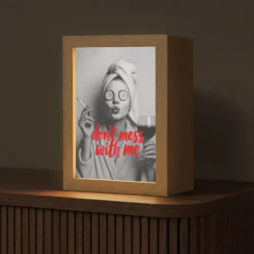 Don't mess with me - Wijn - Vrouw - Sigaret Light Box met kabel (Tafellamp) klein -z3d_website