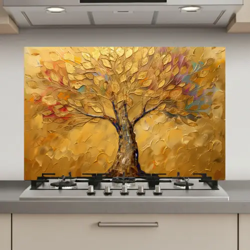 Goud - Boom - Abstract - Modern keuken achterwand spatscherm klein -3d_website