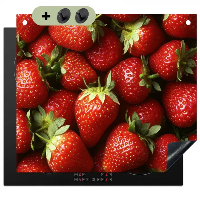 Aardbei - Fruit - Rood Inductie beschemer met haakjes middel -3d