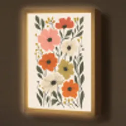 Veldbloemen - Stengels - Blaadjes - Groen Light Box met batterij (Wandlamp) middel -z3d_website