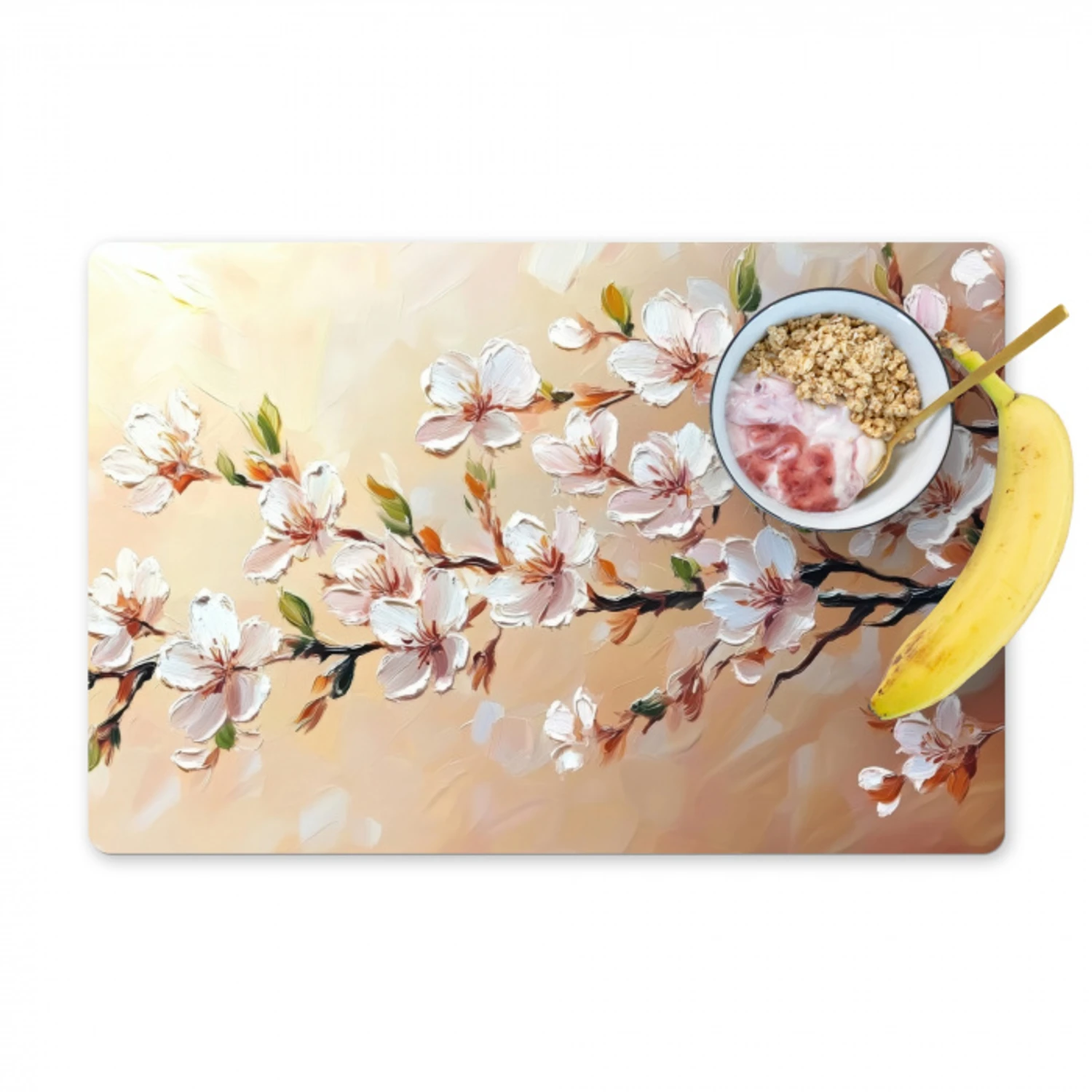 Bloesemtakken - Schilderachtig - Roze Placemat vinyl groot -zzzproduct_Kitchenyeah-website
