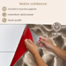 Waaiervorm - Beige - Vezel textuur keuken achterwand spatscherm klein 900 -spatscherm_FR