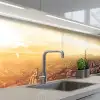 Parijs - Skyline - Zonsondergang - Steden keuken achterwand 2 middel -3d_schuin